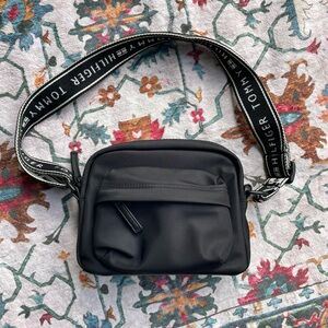 Tommy Hilfiger Black Belt Bag with Logo Strap
